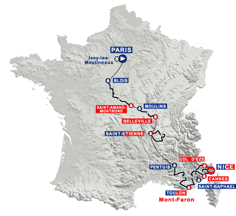 Paris-Nice map